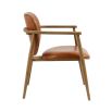 caramel leather armchair with a weathered natural ash
