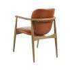 caramel leather armchair with a weathered natural ash