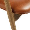 caramel leather armchair with a weathered natural ash