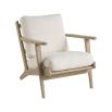 lovely boucle armchair with natural wood