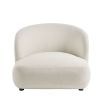Sumptuous large boucle upholstered curved armchair