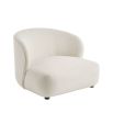 Sumptuous large boucle upholstered curved armchair