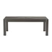 Rectangular cocktail table with simple frame and stitched leather covering