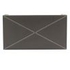 Rectangular cocktail table with simple frame and stitched leather covering