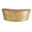 Coffee table in natural, curved silhouette in antique brass finish.