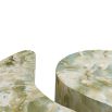 Striking yin yang shaped marble coffee tables in stunning green colour finish