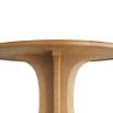 Sculptural wooden entry table with cinched illusion base