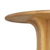 Sculptural wooden entry table with cinched illusion base