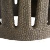 Circular outdoor dining table with tapered crown base