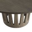 Circular outdoor dining table with tapered crown base