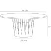 Circular outdoor dining table with tapered crown base