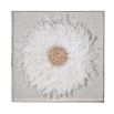 Luxurious boxed white feather wall art in frame 