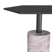 Hexagonal top side table with marble pillar