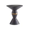 Geometric style black side table with textured detailing