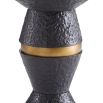 Geometric style black side table with textured detailing
