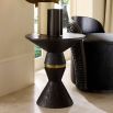 Geometric style black side table with textured detailing