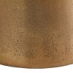 Side table with sharp antique brass base and black round table top
