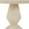 Side table made of concrete composite when an angular geometric base and cylindrical top