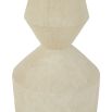 Side table made of concrete composite when an angular geometric base and cylindrical top