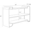 Bookcase with three wooden shelves and a metal exterior