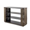 Bookshelf with four shelves and gold embellished detailing