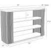 Bookshelf with four shelves and gold embellished detailing