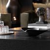 Set of 2 sculpted black metal display bowls