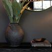 Classic black metal urn with small handle details