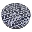 Coffee table with brass finish base and floral blue tabletop