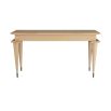 Wooden desk featuring radial starburst pattern and floating drawer case