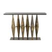 Console table with black marble top and sculptural gold base