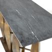 Console table with black marble top and sculptural gold base