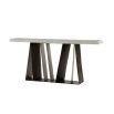 Geometric style console table in shades of grey