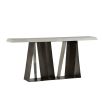 Geometric style console table in shades of grey