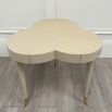 Clearance Flow Leather Trefoil Table - Bone - A