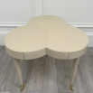 Clearance Flow Leather Trefoil Table - Bone - B