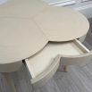 Clearance Flow Leather Trefoil Table - Bone - B