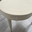 Clearance Flow Leather Trefoil Table - Bone - B