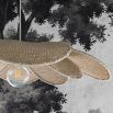 natural fibre woven ceiling light shaped with draping petals