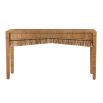 Console table with abaca fringing