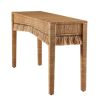 Console table with abaca fringing