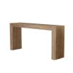Simplistic rectangular console table with a grooved surface