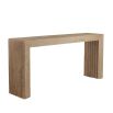 Simplistic rectangular console table with a grooved surface