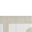 Wooden cabinet with heavy beige oak veneer panels