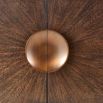 Low-standing cabinet with beautiful eucalyptus wood veneer and circular handle