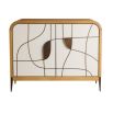 Alluring cabinet with curved line design and two doors