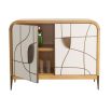 Alluring cabinet with curved line design and two doors