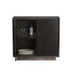 Sleek cabinet with two doors in dark antique brass finish