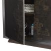 Sleek cabinet with two doors in dark antique brass finish