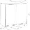 Sleek cabinet with two doors in dark antique brass finish
